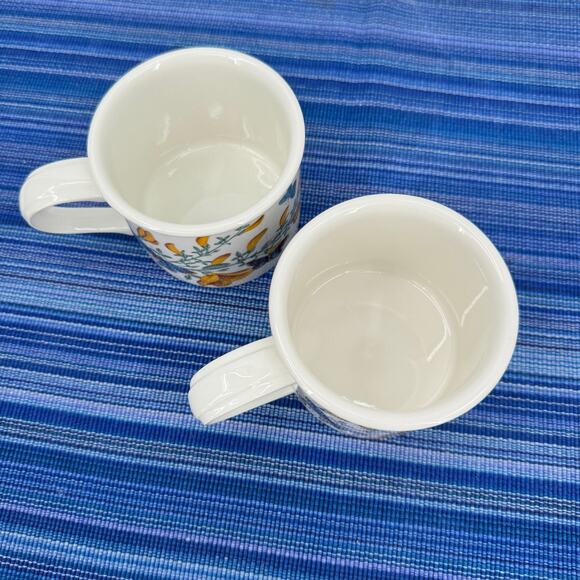 Portmeirion Botanic Garden Tea Cups Mugs 8 oz Cytisus Scoparius Broom Set of 2 - Picture 11 of 12
